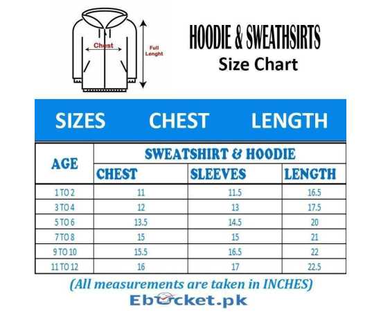 Plain Zip-Up Hoodie For Boys - 1-Piece