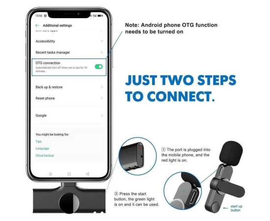 K8 Wireless Microphone Mic with type c and lightening connector
