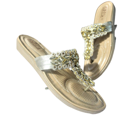 Women'S Casual Fancy Comfortable Slides Golden