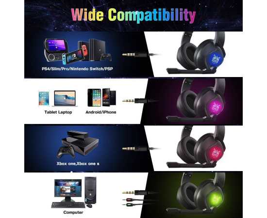 Onikuma K19 Professional Gaming Headset with Enticing RGB Lights