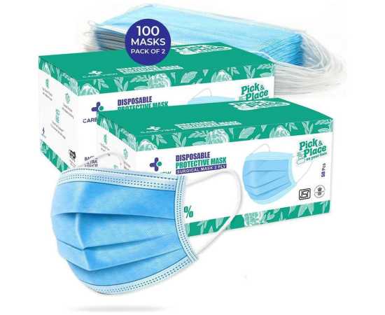 Surgical Disposable Face Mask Green color 50pcs In Each Box With Nose Pin Surgical Disposable Face Mask Green color 50pcs In Each Box With Nose Pin