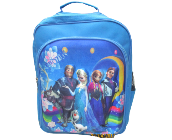 3D-Cartoon Character Trolley School Bag - Blue