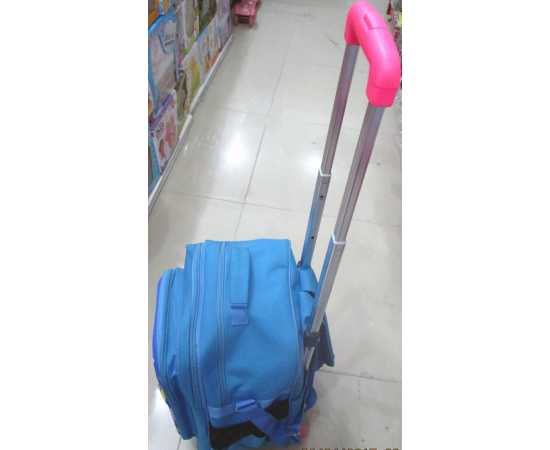 3D-Cartoon Character Trolley School Bag - Blue