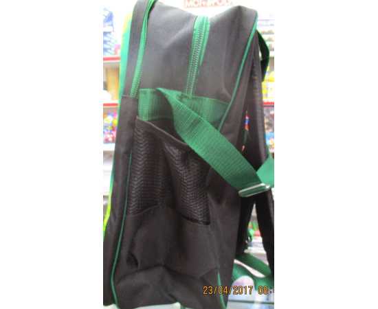 3D-Cartoon Character Ben Ten School Bag - Black & Green