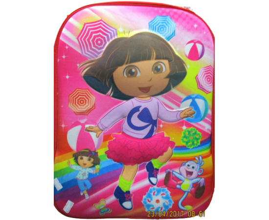 3D-Cartoon Character Dora School Bag - Red