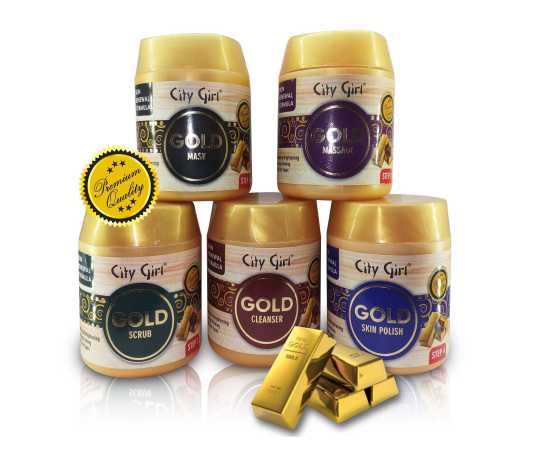 City Girl Gold 5 Steps Facial Kit Jar