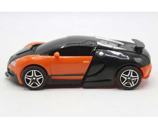 Bugatti Deformation Friction Car Model Toy Orange (715)Bugatti Deformation Friction Car Model Toy Orange (715)