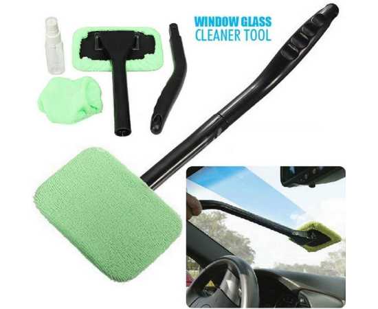 Windshield Cleaner with Microfiber Cloth Handle with 30ML Spray Bottles Cleaning Tool