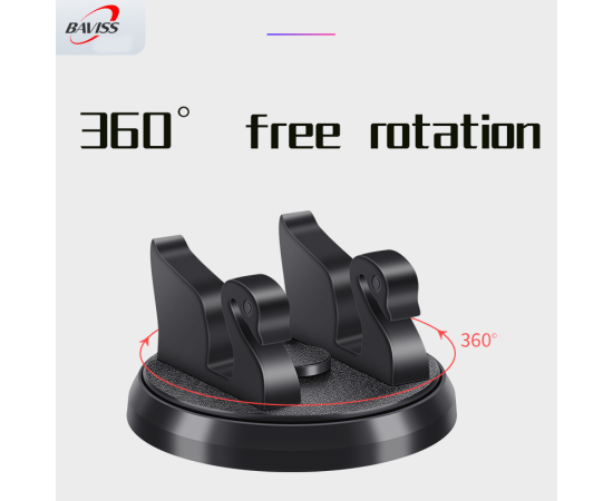 360 Degree Rotation Dashboard Mobile Holder - Black