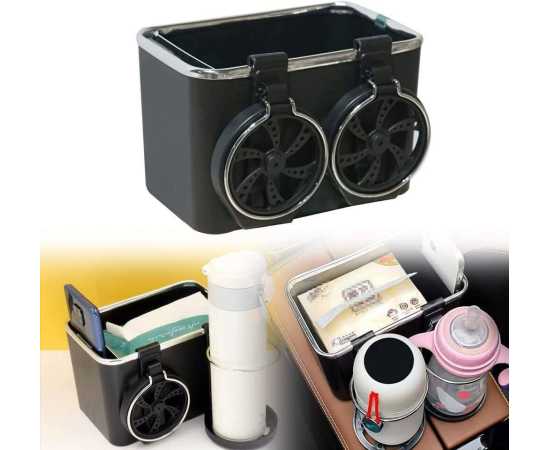 Universal Multi-Functional Car Armrest Storage Box - Black