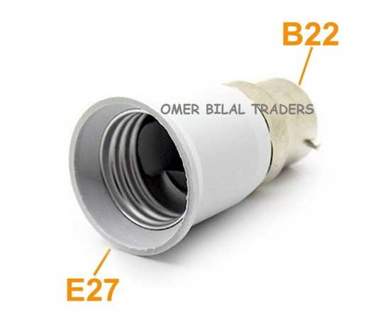 Outside B22 To Inside E27 Lamp Holder Converter Pin to Screw