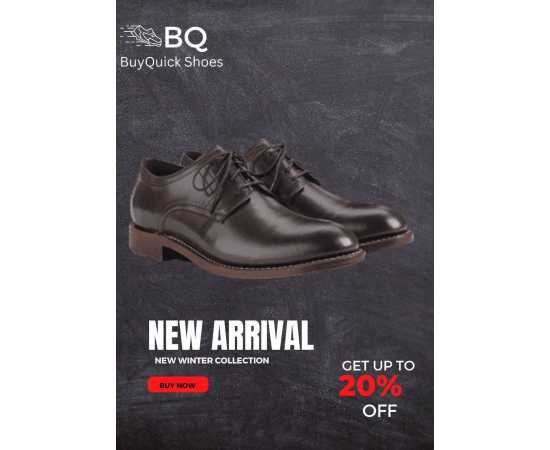 Dress Shoes In Pure Leather For Men - Dark Brown