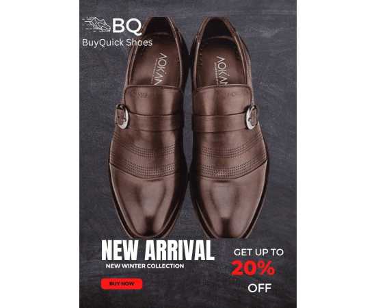 New Arrival Dress Shoes In Pure Leather For Men - Brown