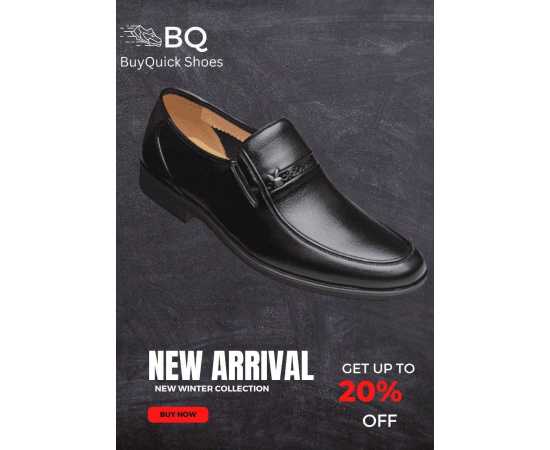 New Arrival Dress Shoes In Pure Leather For Men - Black