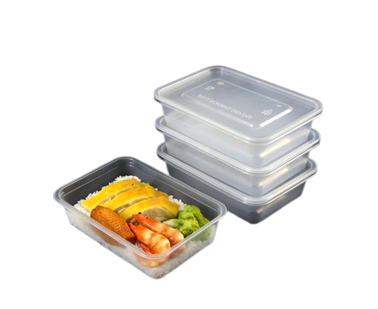 Clear Transparent Plastic Food Boxes - 500ml - Pack of 6 Boxes