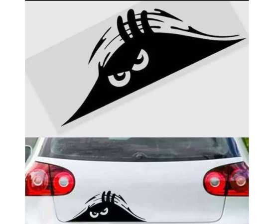Multipurpose Black Peeking Stylish Monster Sticker - 1 Piece