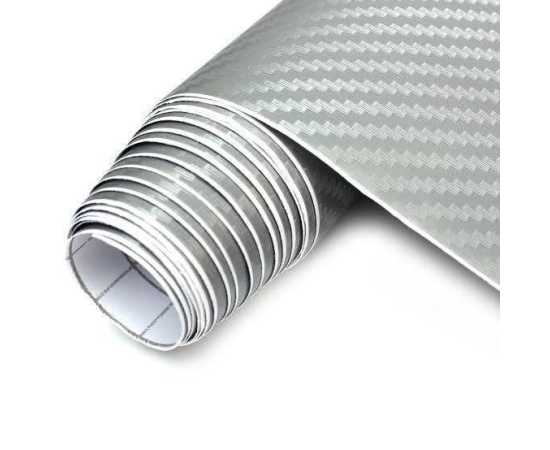 12 X 36 Inches Silver Sticker 3D Carbon Fiber Sticker Paper For Laptops & Mobile
