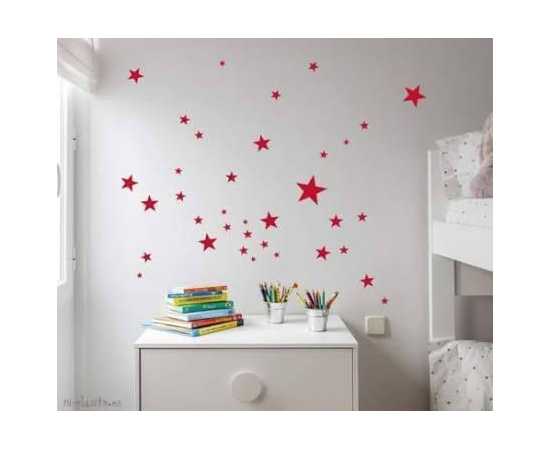 Pack 100 Red Star Sticker For Room Decoration Wall Decoration Stars