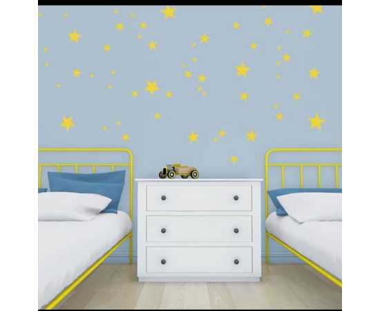Pack Of 100 Stars Stickers Pvc Multi Colours Wall Stickers For Kids Bedroom