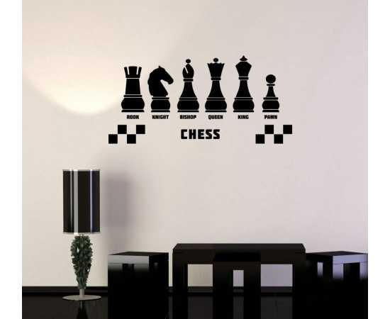 Chess Pieces Designed Wall Stickers