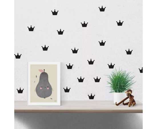 Pack Of 50 Crowns Stickers Pvc Multi Colours Wall Stickers