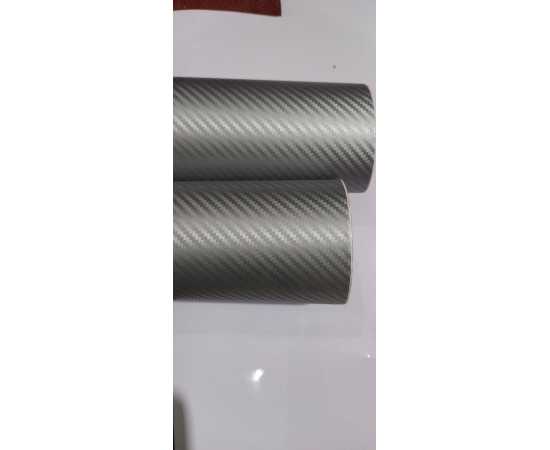 12 X 36 Inches Silver Sticker 3D Carbon Fiber Sticker Paper For Laptops & Mobile