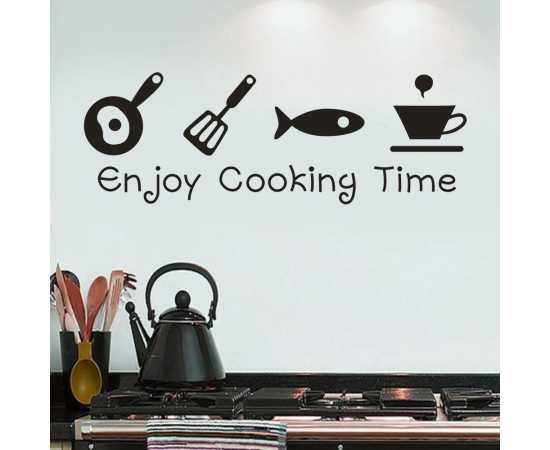Enjoy Cooking Time Kitchen Wall Sticker Wall Decoration Girls Kichen Stickers
