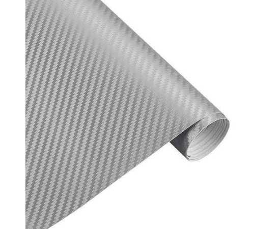 12 X 36 Inches Silver Sticker 3D Carbon Fiber Sticker Paper For Laptops & Mobile