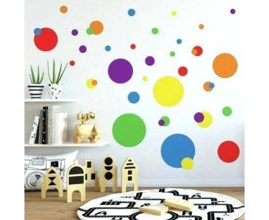 Pack Of 50 Dot Circles Polka Dots Circle Wall Stickers