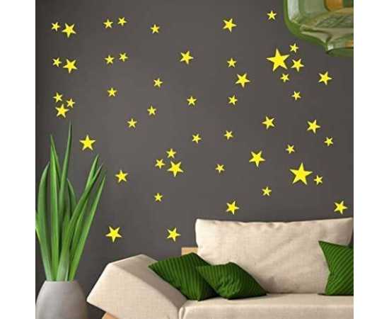 Pack Of 100 Stars Stickers Pvc Multi Colours Wall Stickers For Kids Bedroom