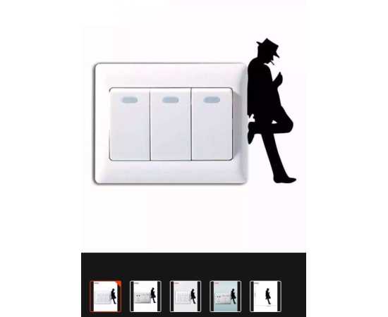 Man Switchboard Wall Sticker Switch Board Stickers