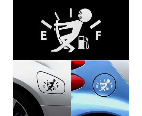 Car Fuel Tank Cover Sticker - Black