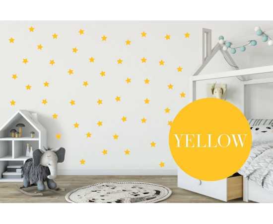 Pack Of 100 Stars Stickers Pvc Multi Colours Wall Stickers For Kids Bedroom