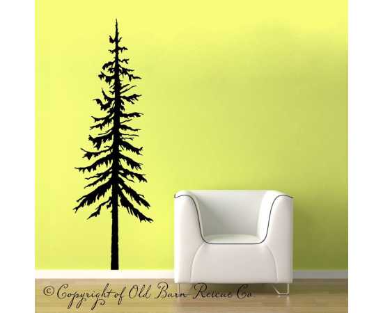 7 Feet Pine Tree Pvc Sticker For Wall Tv Lounge