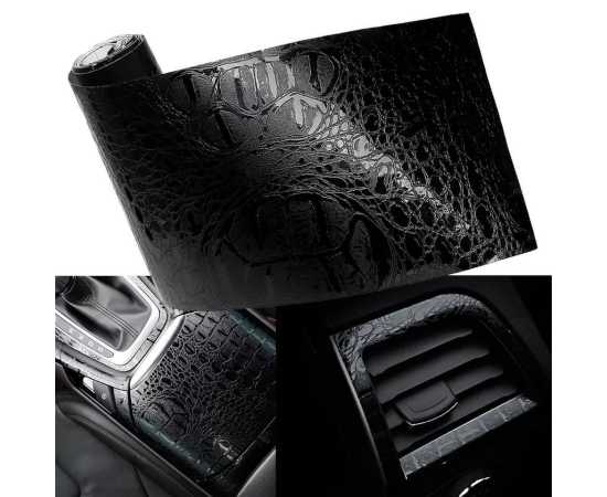 12 X 16 Inches Black Crocodile Skin Leather Sticker