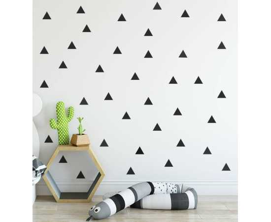 Pack Of 100 Triangles Stickers Pvc Multi Colours Triangle Wall Stickers