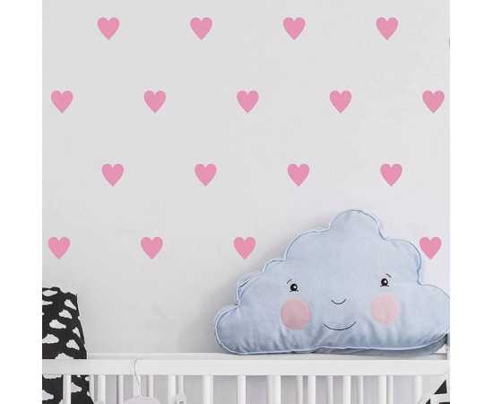 Pack Of 50 Hearts Stickers Pvc Multi Colours Wall Stickers