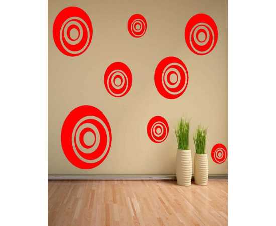 Pack of 8 - Multiple Colourfull Circle Wall Circle Stickers Wall Decoration