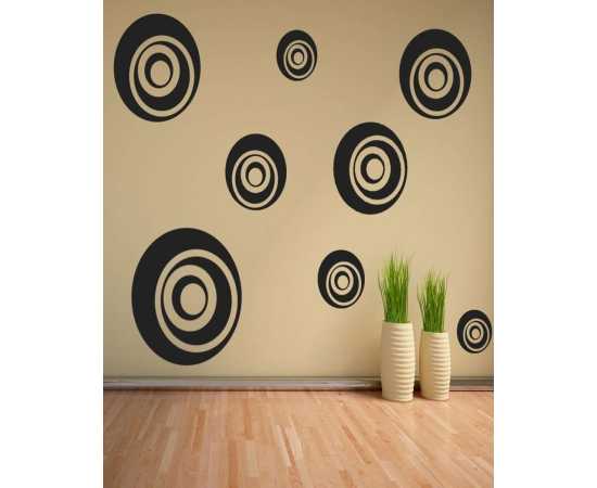 Pack of 8 - Multiple Colourfull Circle Wall Circle Stickers Wall Decoration