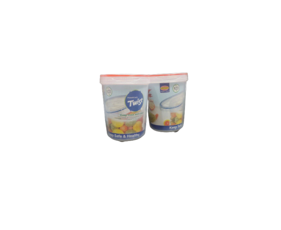 2 Pcs Air Tight Plastic Jars  - Storage Capacity 450ML
