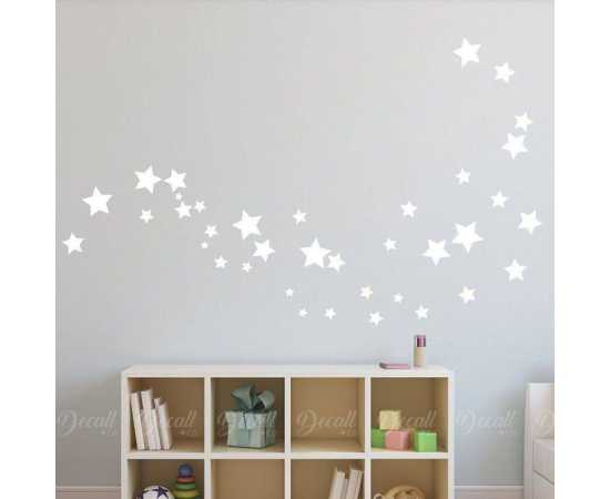 Pack Of 100 Stars Stickers Pvc Multi Colours Wall Stickers
