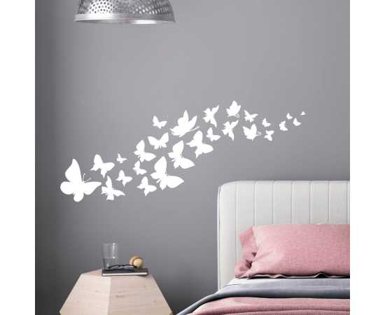 Pack Of 50 Butterflies Stickers Pvc Colour Wall Stickers For Kids Bedroom Wall Decoration