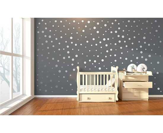 Dot Circles Polka Dots Circle Wall Stickers - Pack Of 100