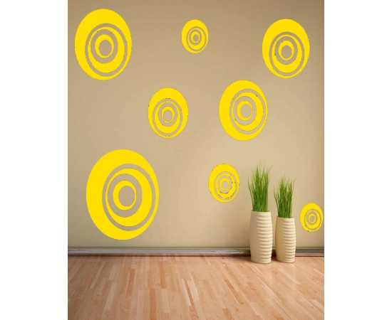 Pack of 8 - Multiple Colourfull Circle Wall Circle Stickers Wall Decoration