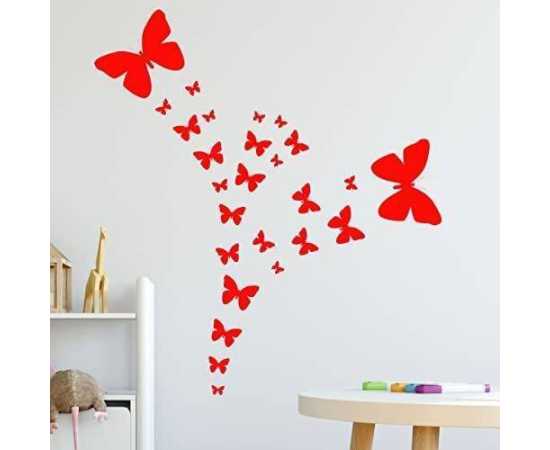 Pack Of 50 Butterflies Stickers Pvc Colour Wall Stickers For Kids Bedroom Wall Decoration