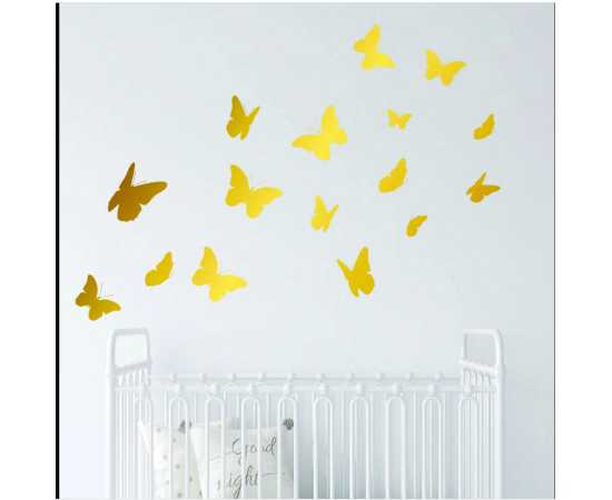 Pack Of 50 Butterflies Stickers Pvc Colour Wall Stickers For Kids Bedroom Wall Decoration