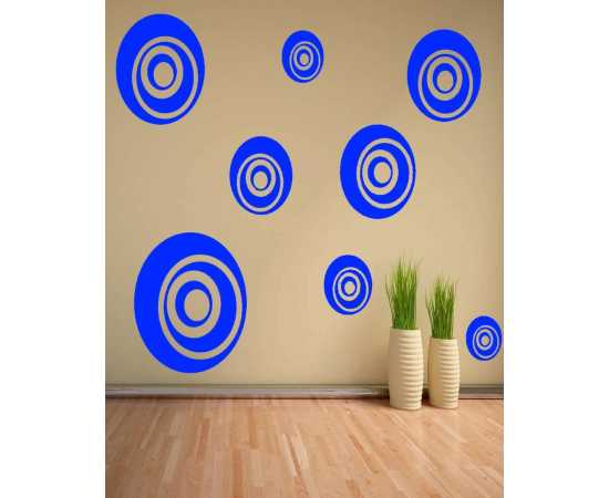 Pack of 8 - Multiple Colourfull Circle Wall Circle Stickers Wall Decoration
