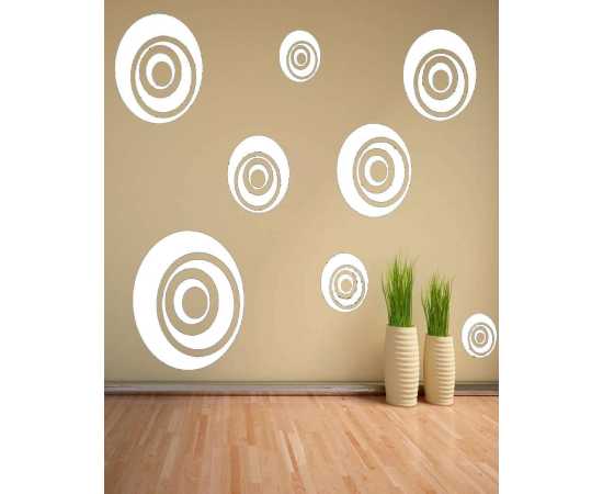 Pack of 8 - Multiple Colourfull Circle Wall Circle Stickers Wall Decoration