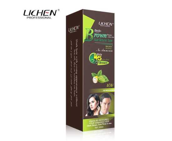 Lichen Brown Hair Color Dye Shampoo - 200 ML
