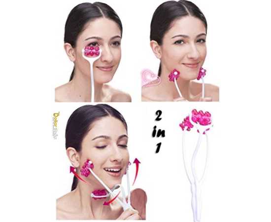 2 In 1 Face Roller Massager Double Chin Remover For Women